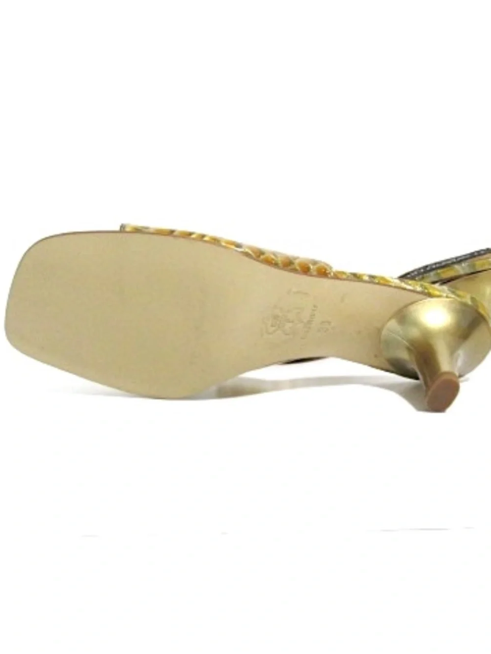 Ercoli NWOT Gold Fishscale Patterned Italian Leather Sandals, Size EU36 - Picture 5 of 8